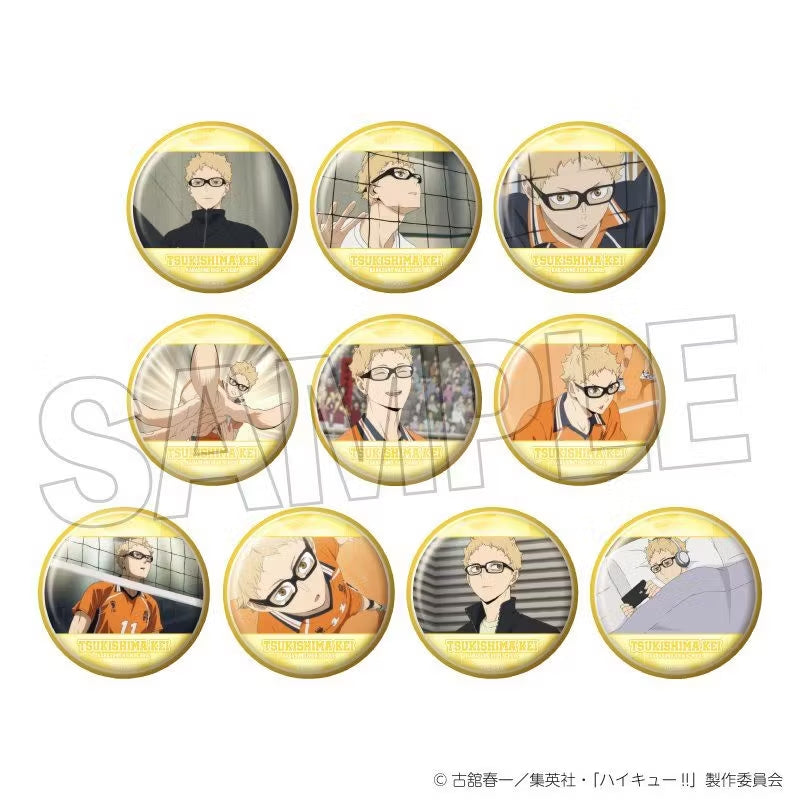 Haikyu!! Trading Can Badge Kei Tsukishima (set of 10) 排球少年 月島螢 襟章