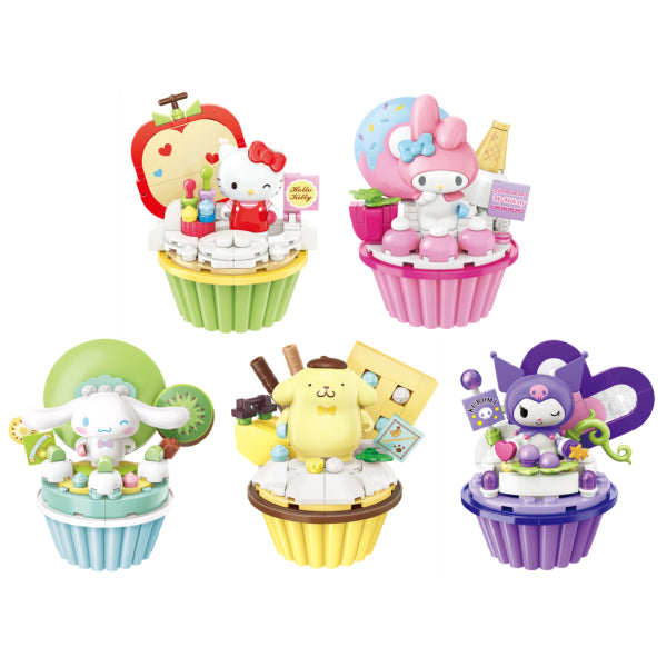Qman Sanrio Cupcake Building Block (Hello Kitty / My Melody / Cinnamoroll / Pompompurin / Kuromi) 積木 肉桂狗 布甸狗 可羅米