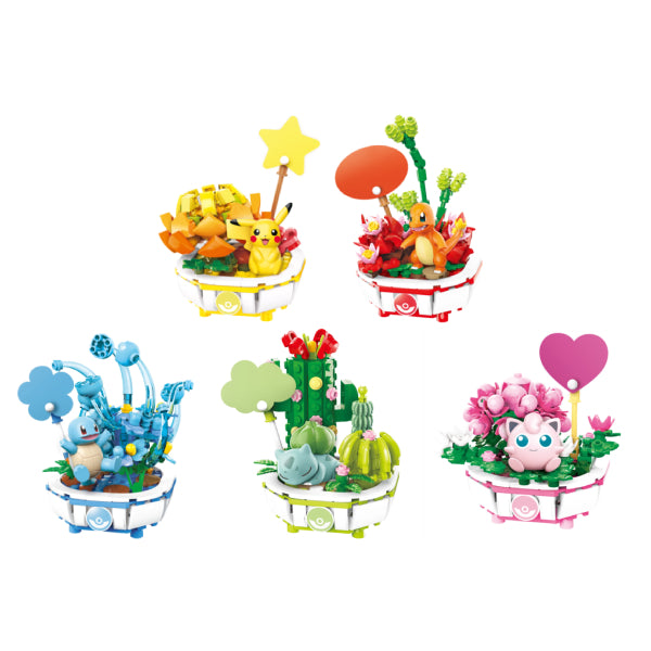 Qman Pokemon Bonsai Building Block (Pikachu / Charmander / Squirtle / Bulbasaur / Jigglypuff) 積木 寵物小精靈 寶可夢 比卡超 小火龍 車里龜 奇異種子 波波球 盆栽