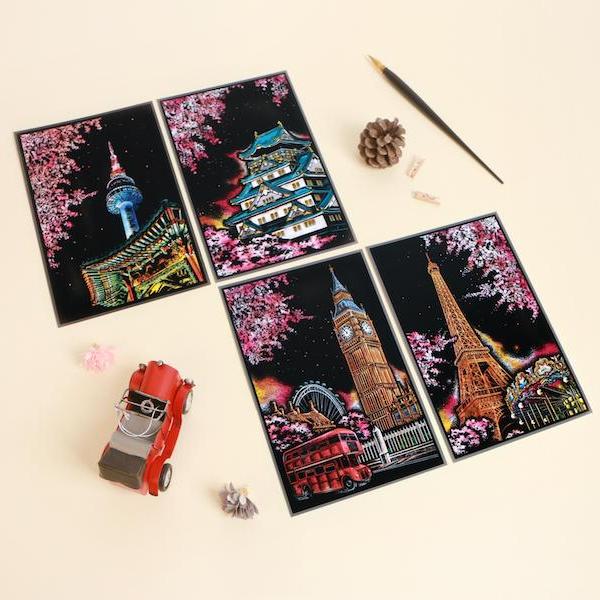 Scratch Postcard - Cherry Blossom 1Pc_Art, Fun :)_LAGO - Up-Next