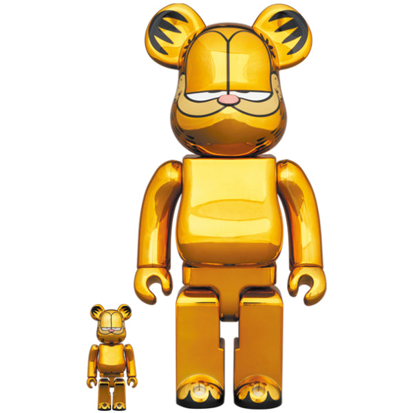 BE@RBRICK GARFIELD GOLD CHROME Ver. 100％ & 400%