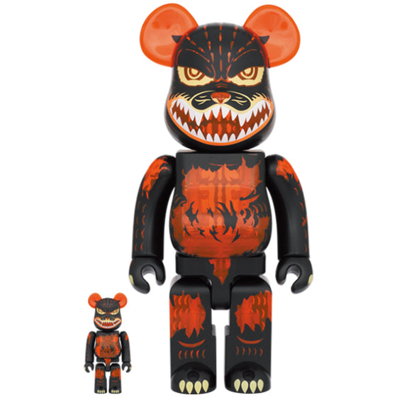 BE@RBRICK Godzilla VS Destroyer version Godzilla (Meltdown: Clear Orange Ver.) 100% & 400% Set