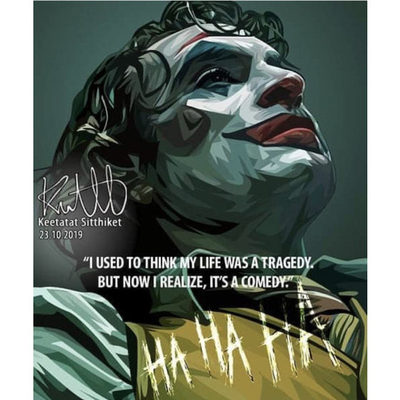 Pop Art Wall Decoration Drawing (The Joker - I used to think)