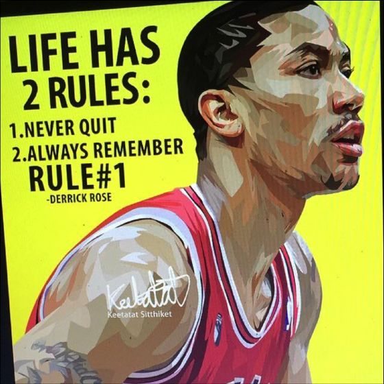 Pop Art Drawing Wall Poster NBA Basketball Player Derrick Rose