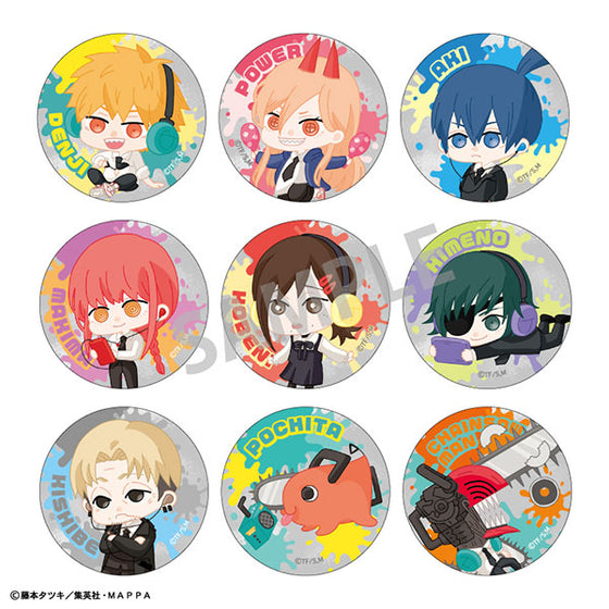 Chainsaw Man Trading Can Badge Enjoy Music (Set of 9) 鏈鋸人 電鋸人 淀治 電次 帕瓦 早川秋 姬野 瑪奇瑪 真紀真 小紅
