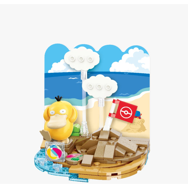 Qman - Pokemon Vacation series (Pikachu / Psyduck / Snorlax) 寵物小精靈 寶可夢 比卡超 傻鴨 卡比獸 積木
