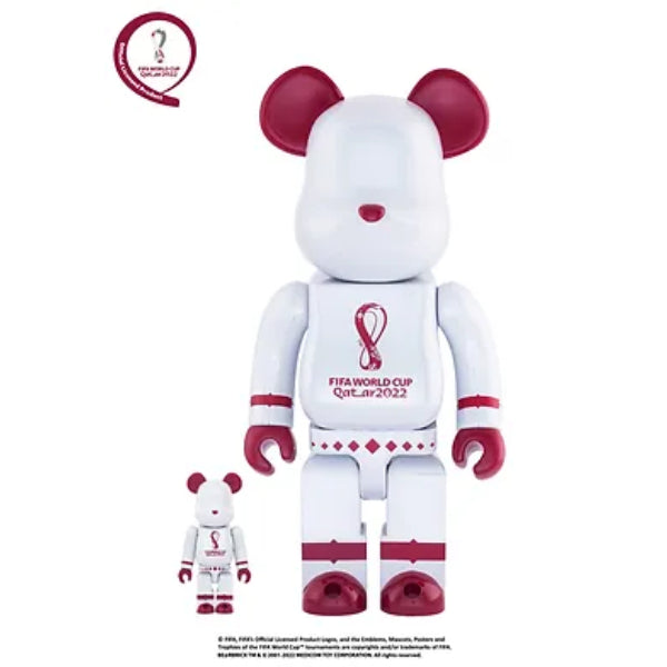 BE@RBRICK OFFICIAL LICENSED PRODUCT OF FIFA WORLD CUP QATAR 2022 CHROME WHITE (100% & 400% / 1000%) 世界盃 足球