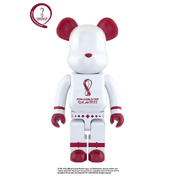 BE@RBRICK OFFICIAL LICENSED PRODUCT OF FIFA WORLD CUP QATAR 2022 CHROME WHITE (100% & 400% / 1000%) 世界盃 足球