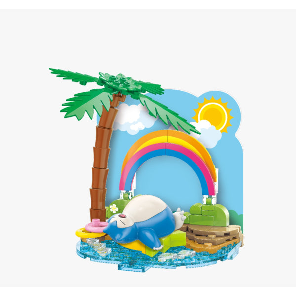 Qman - Pokemon Vacation series (Pikachu / Psyduck / Snorlax) 寵物小精靈 寶可夢 比卡超 傻鴨 卡比獸 積木