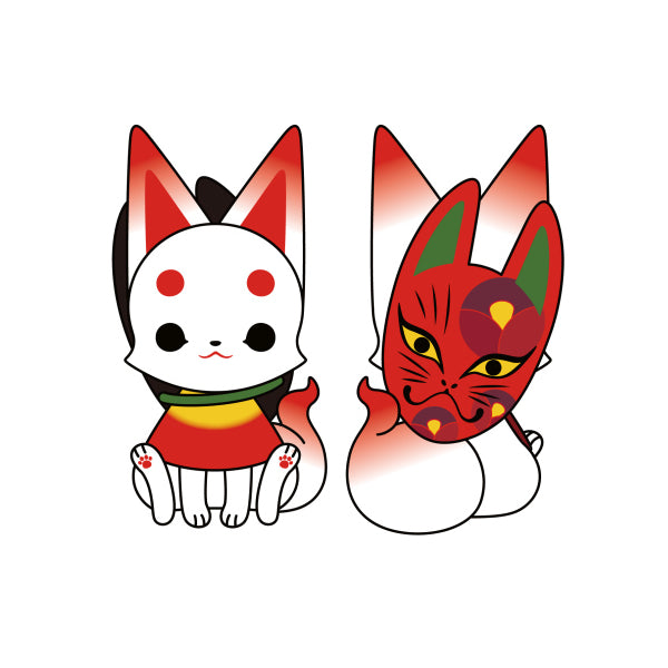 Flower color kogitsune mascot (Set of 6)
