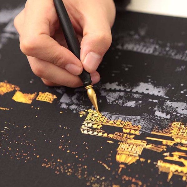 Lago Scratch Art City Night View Drawing Budapest Landmark Travel Spot