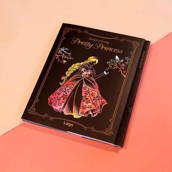 Lago Scratch Art Cartoon Coloring Book for Kids Pretty Princess Draw