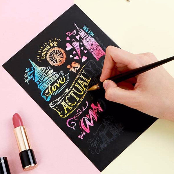 Scratch Postcard Calligraphy - London_Art, Fun :)_LAGO - Up-Next