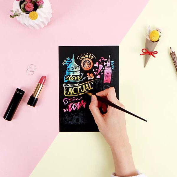 Scratch Postcard Calligraphy - London_Art, Fun :)_LAGO - Up-Next