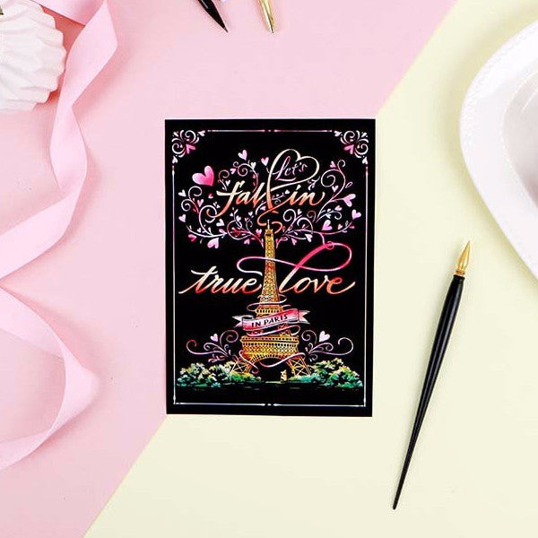 Scratch Postcard Calligraphy - Paris_Art, Fun :)_LAGO - Up-Next