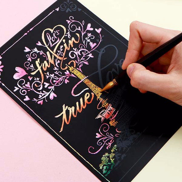 Scratch Postcard Calligraphy - Paris_Art, Fun :)_LAGO - Up-Next