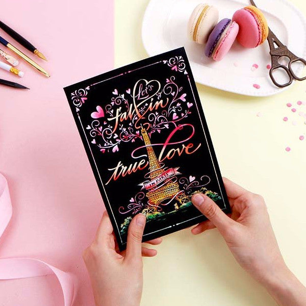 Scratch Postcard Calligraphy - Paris_Art, Fun :)_LAGO - Up-Next