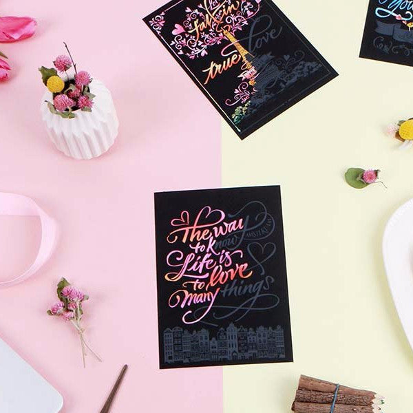 Scratch Postcard Calligraphy - Paris_Art, Fun :)_LAGO - Up-Next