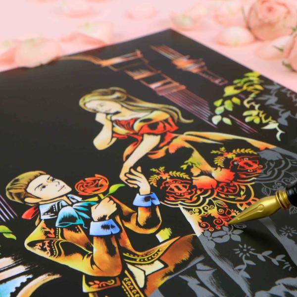 Lago Scratch Art Cartoon Coloring Book for Kids Beautiful Lady Drawing