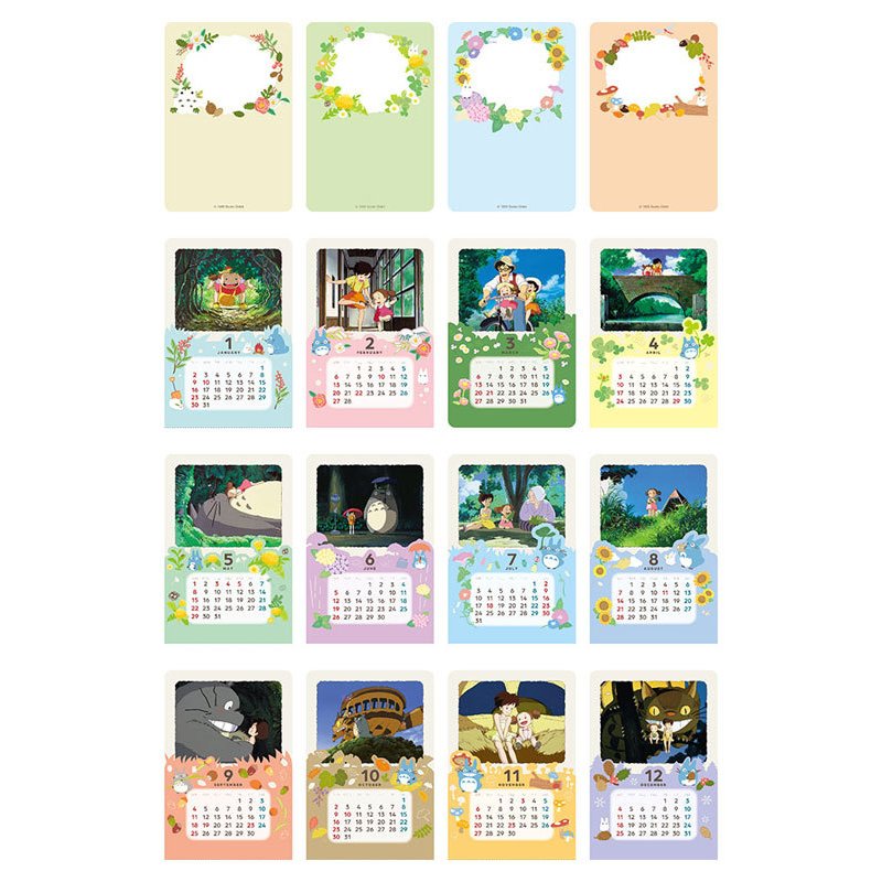 Ghibli 2022 kasane Calendar (My Neighbor Totoro, Kiki's Delivery Service, Spirited Away)