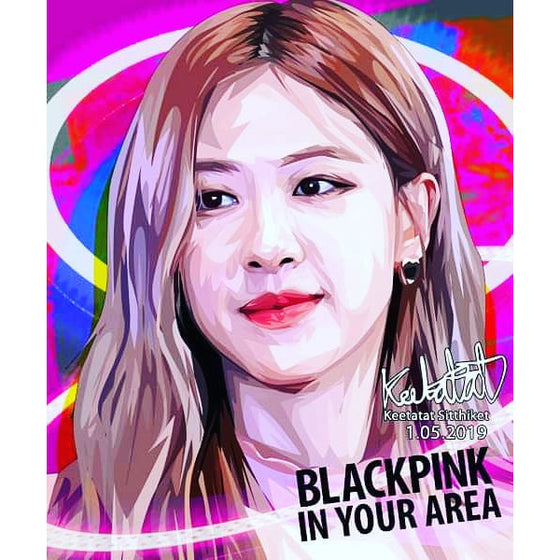 Blackpink Rose Korea Pop Art Poster Wall Decoration Drawing Girl Group