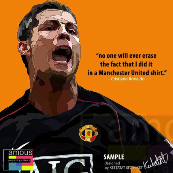 Pop Art Wall Decoration Drawing (Cristiano Ronaldo - No One Will Ever Erase)