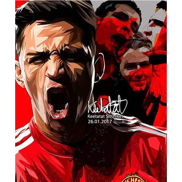 Pop Art Wall Decoration Drawing (Manchester United No.7 - New)