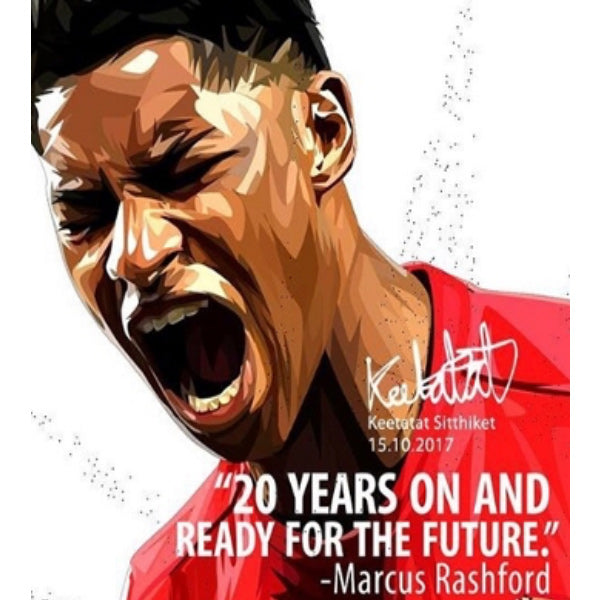 Pop Art Wall Decoration Drawing (Marcus Rashford)