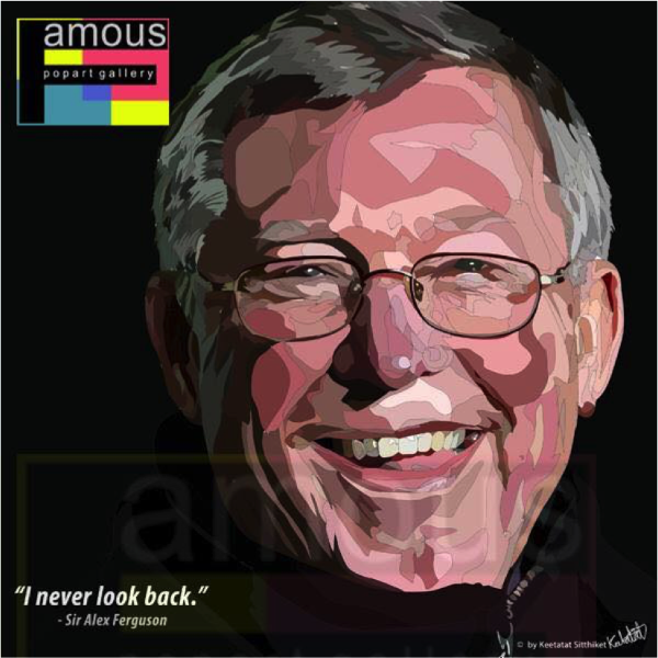 Pop Art Wall Decoration Drawing (Sir Alex Ferguson - I Never Look Back)