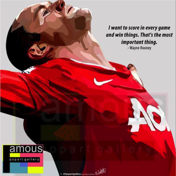 Pop Art Wall Decoration Drawing (Wayne Rooney - MU)