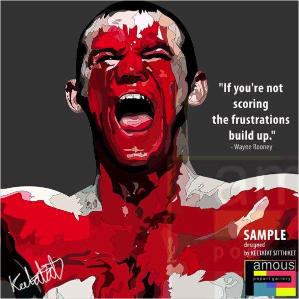 Pop Art Wall Decoration Drawing (Wayne Rooney - Paint)