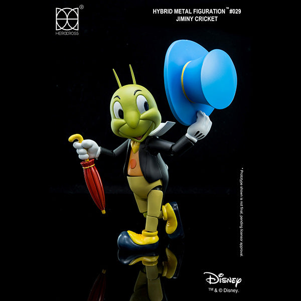 Herocross-Disney-HMF#029-Pinocchio-Jiminy-Cricket-Diecast-Action-Figure-off-Top-Hat-Adjustable-Posture
