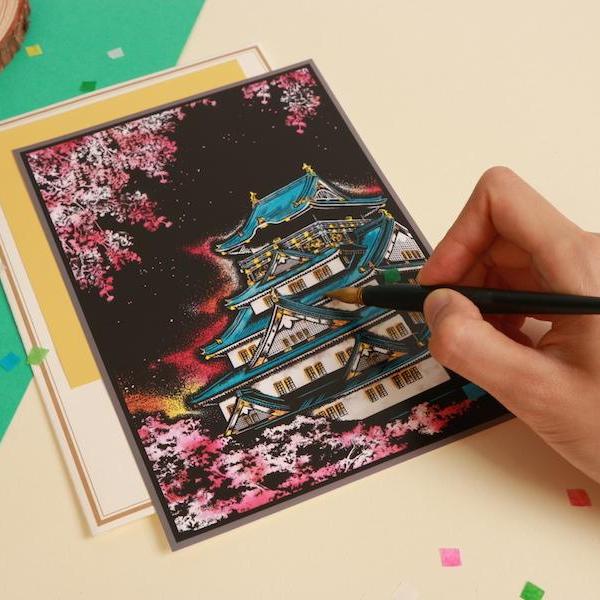 Scratch Postcard - Cherry Blossom 1Pc_Art, Fun :)_LAGO - Up-Next