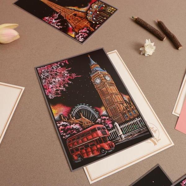 Scratch Postcard - Cherry Blossom 1Pc_Art, Fun :)_LAGO - Up-Next