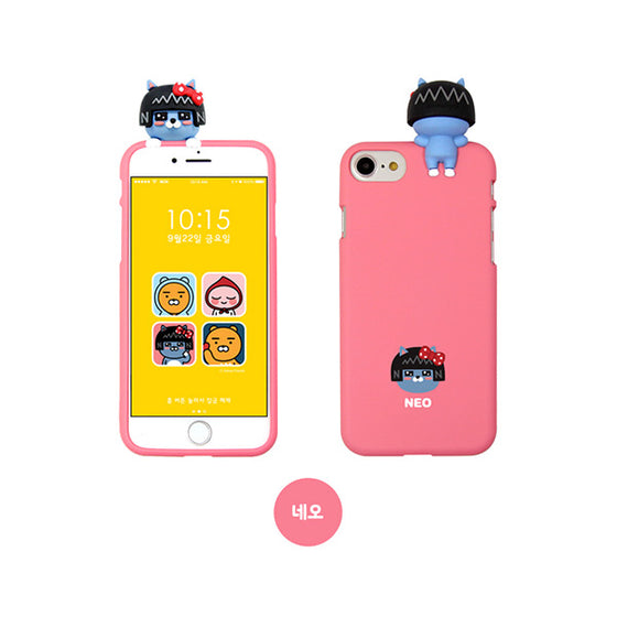 KAKAO Talk Mascot Kakao Friends iPhone-Case Neo Cat Pink 韓國卡通公仔手機套保護殼貓女 UP-NEXT HK