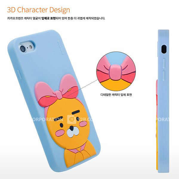 KAKAO Friends 3D Ryan Ribbon iPhone Soft Case 韓國卡通防跌防刮花軟手機殼保護套-手機配件