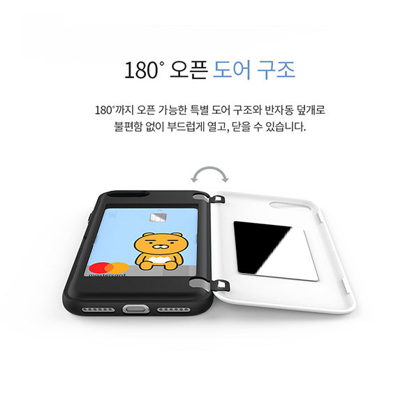 KAKAO Friends APeach Mirror iPhone Case Card Holder 韓國卡通化妝鏡手機殼保護套八達通卡
