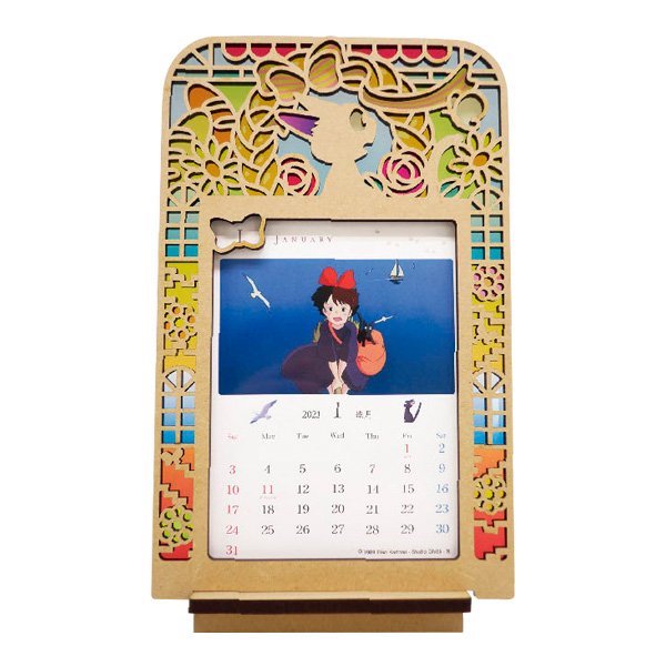 Ghibli - 2021 Stained Frame Calendar (My Neighbor Totoro, Kiki's Delivery Service, Spirited Away)
