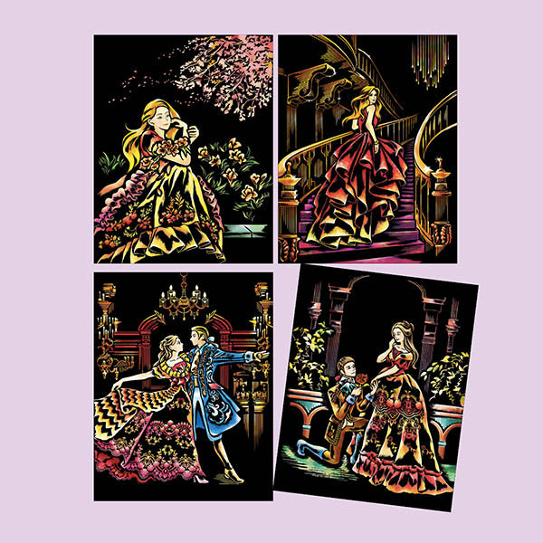 Lago Scratch Art Cartoon Coloring Book for Kids Beautiful Lady Drawing