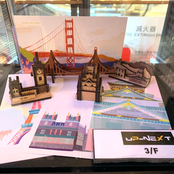 World Landmark Wood DIY 3D Puzzle & Postcard Golden Gate Bridge San Francisco | Assembled