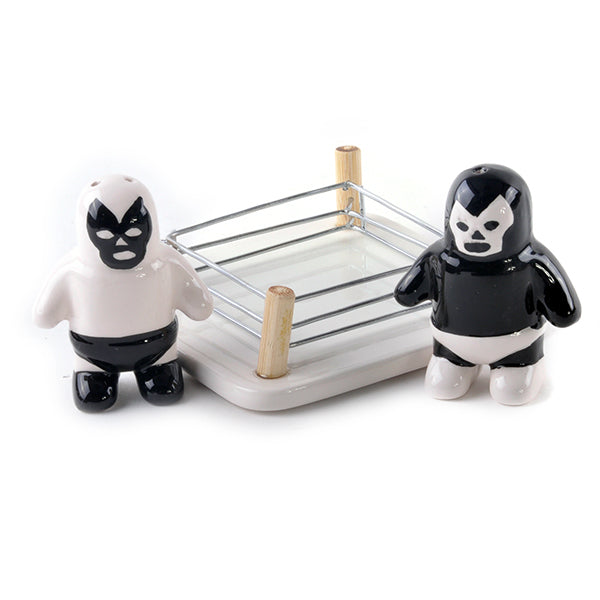 Luchador Salt VS Pepper Shakers