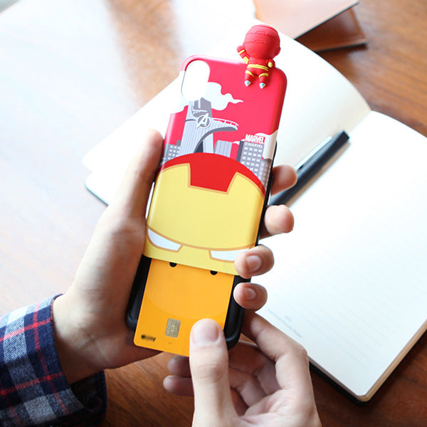 Marvel Credit Card Holder  Slide Back Cover Bumper iPhone Case Shock Absorption XR XS Max