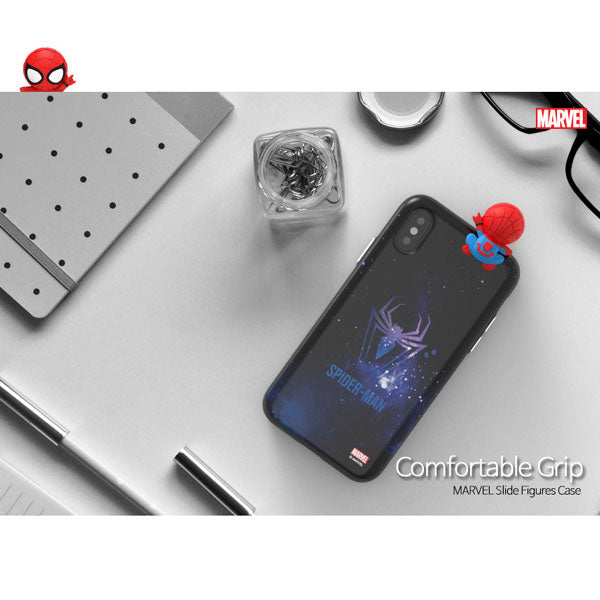 Marvel Spiderman little Figure Bumper Protective Phone Case Back slidable Cover