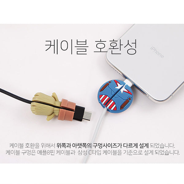 Marvel iPhone USB Cable Saver Groot Captain America Protector 美國隊長樹人手機線保護套