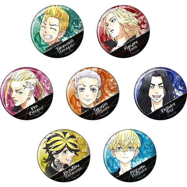 Tokyo Revengers - Wet Color Series Can Badge (Set of 7)