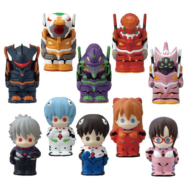 Evangelion Soft Vinyl Puppet Mascot (Set of 10)