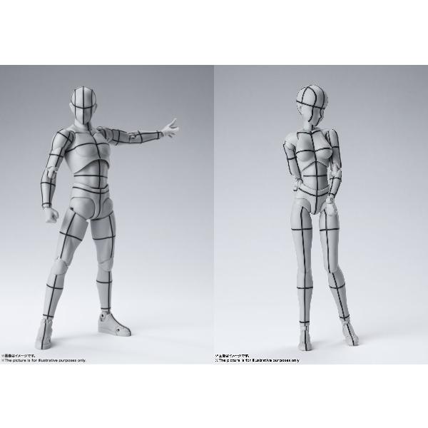 S.H.Figuarts Body-kun / Body-chan -Wire Frame- (Gray Color Ver.) (Apr 2022 resale ver.)