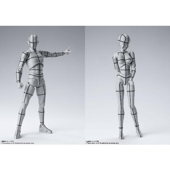 S.H.Figuarts Body-kun / Body-chan -Wire Frame- (Gray Color Ver.) (Apr 2022 resale ver.)