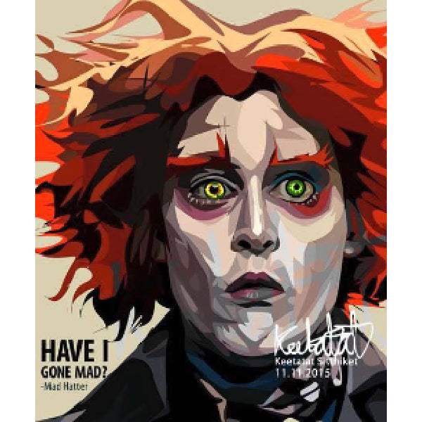Pop Art Wall Decoration Drawing (Mad Hatter) 愛麗絲夢遊仙境 Alice in Wonderland 瘋帽客 Mad Hutter 掛畫