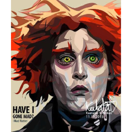 Pop Art Wall Decoration Drawing (Mad Hatter) 愛麗絲夢遊仙境 Alice in Wonderland 瘋帽客 Mad Hutter 掛畫